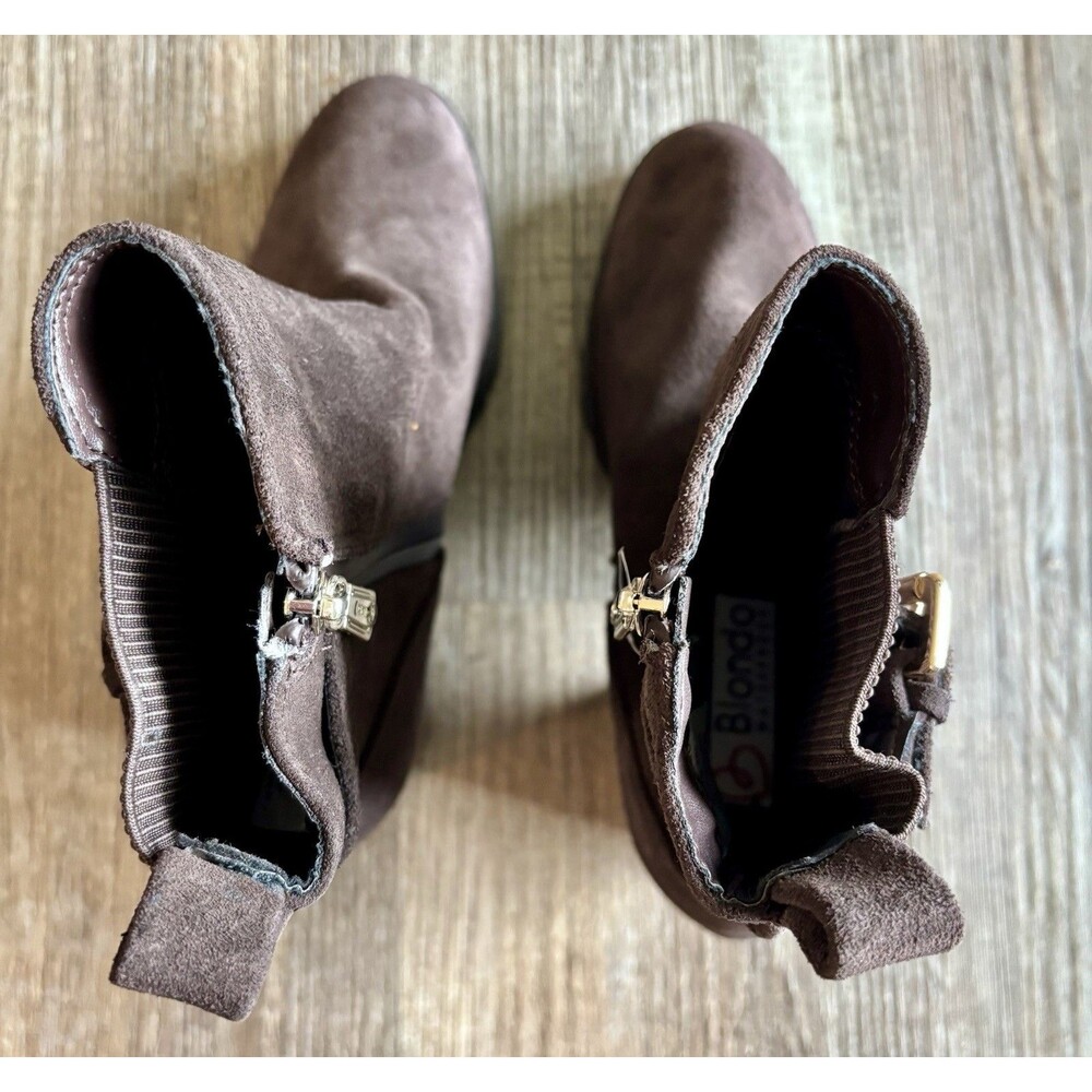 Blondo Tobi Waterproof Brown Chocolate Suede Chelsea Boot Bootie Women’s Size 7 - Picture 7 of 10